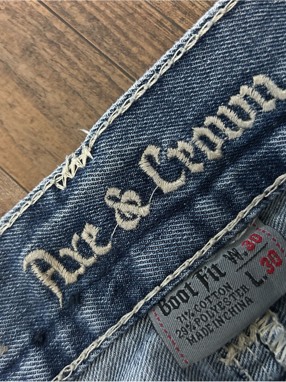 30x30 Axe & Crown Distressed Bootcut Jeans — Light Blue - Picture 5 of 7